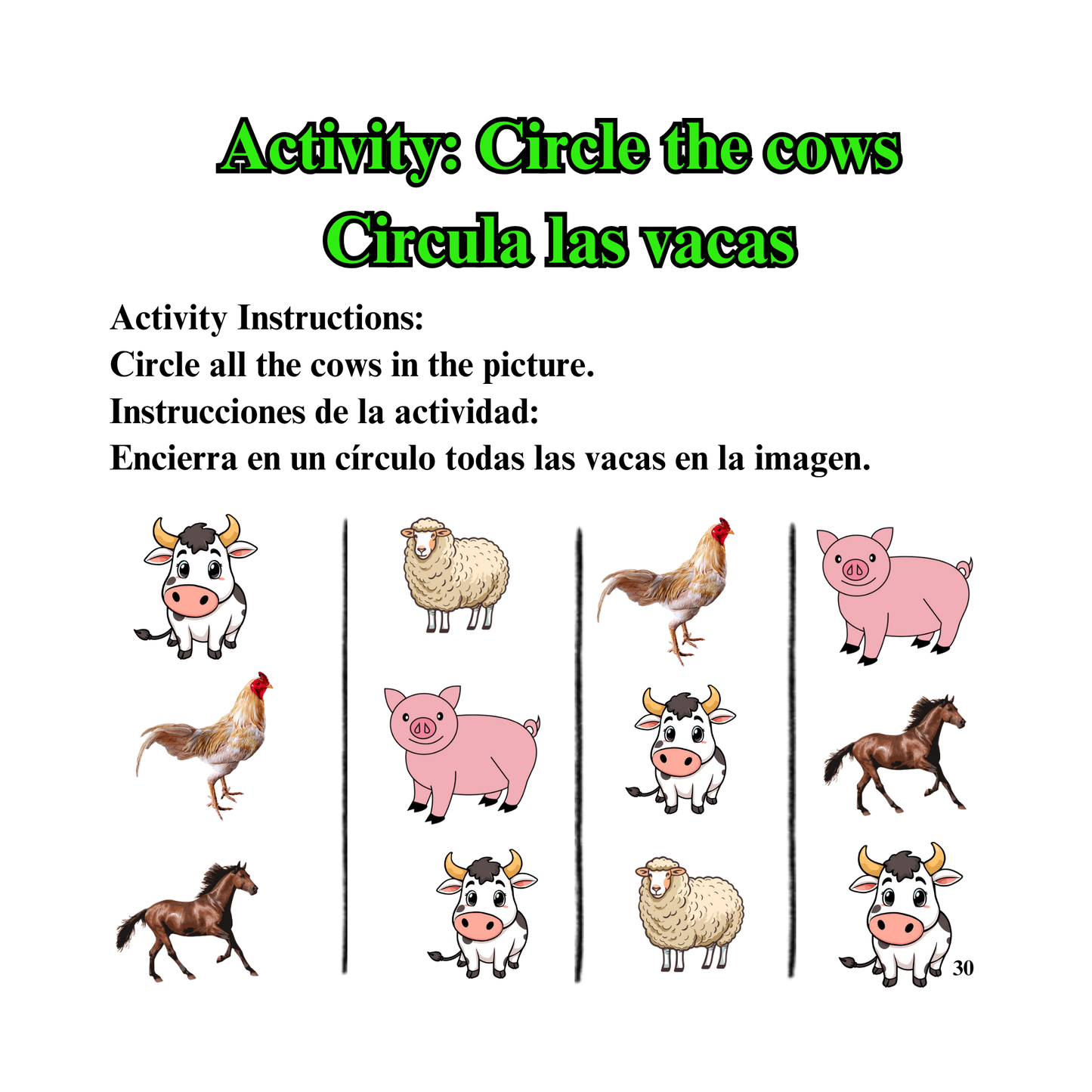 COW ON THE FARM / VACA EN LA GRANJA